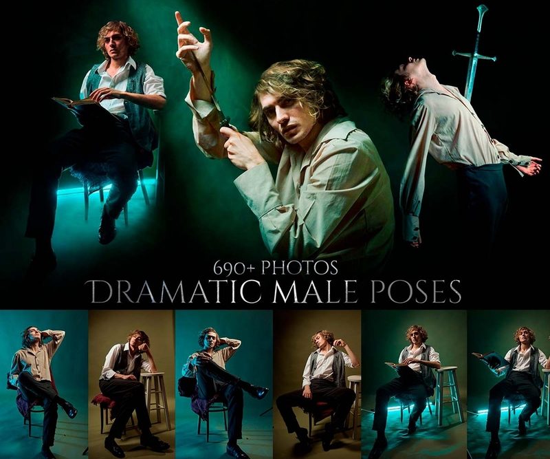 Preview of 690 Dramatic Male Poses Reference Pictures