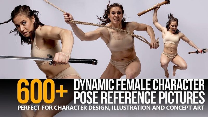 Preview of 600+ Dynamic Female Pose Reference Pictures
