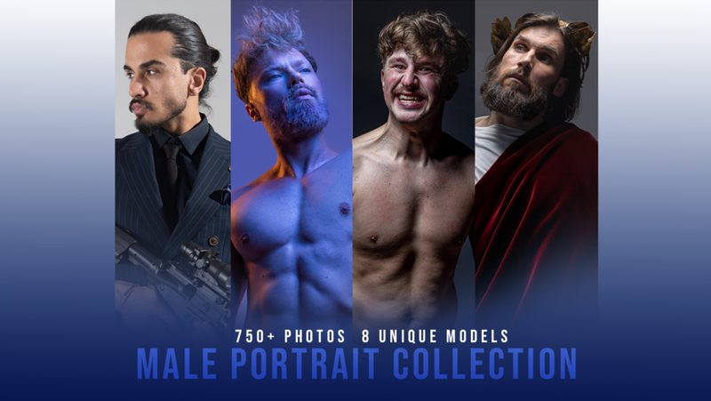 Preview of 750+ Male Portrait Collection: 8 Unique Models