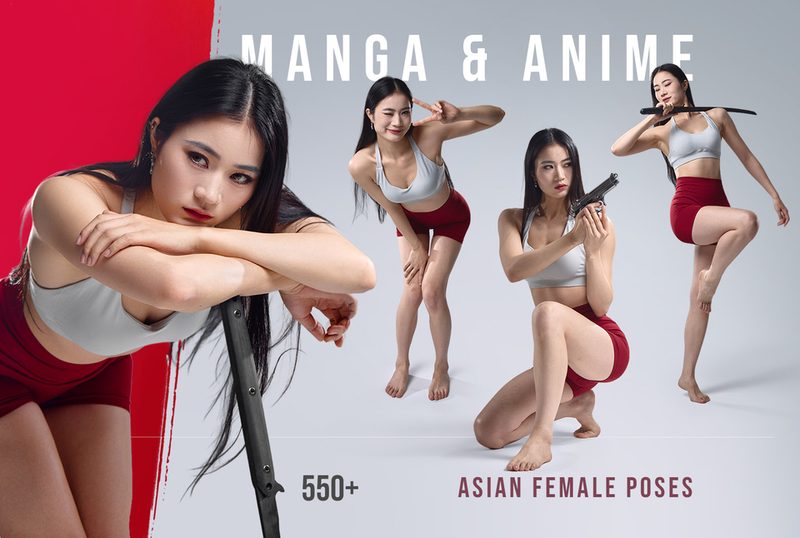 Preview of 550+ Manga and Anime Asian Female Poses