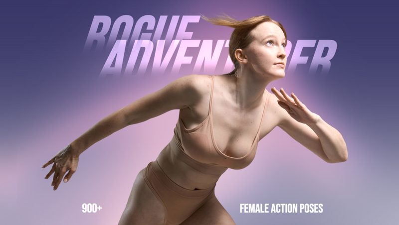 Preview of 900+ Rogue Adventurer Female Action Pose References