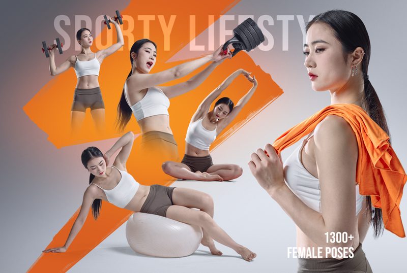 Preview of 1300+ Sporty Lifestyle Female Poses