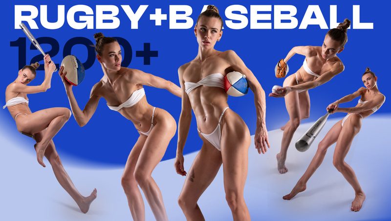 Preview of Ultimate Female Sports Poses: Rugby & Baseball | 1230+ Artist Reference Photo Pack