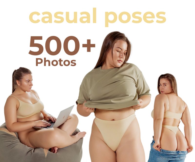 Preview of 500+ Casual Poses (Plus-Size model)