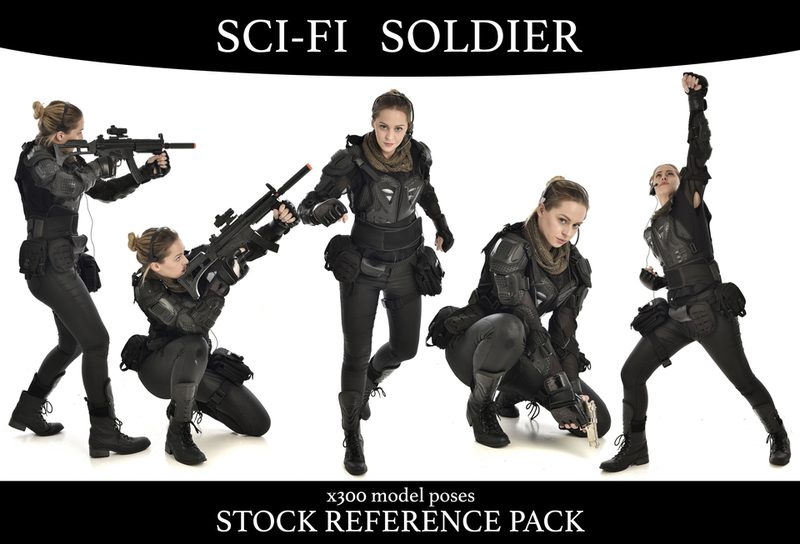 Preview of Sci Fi Soldier - Stock Model Pose Reference Pack