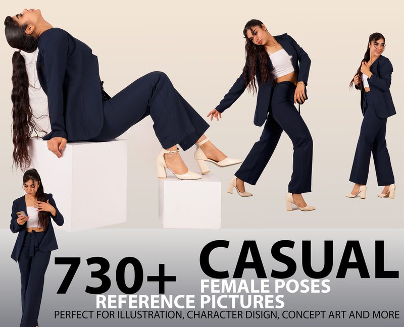 Preview of 730+ Female Casual Poses Reference Pictures
