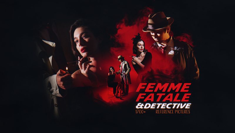 Preview of 1700+ Femme Fatale & Detective - Noir Pose References