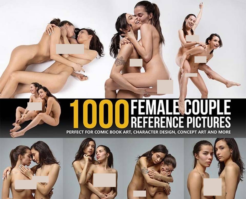 Preview of 1000 female couple pose reference pictures